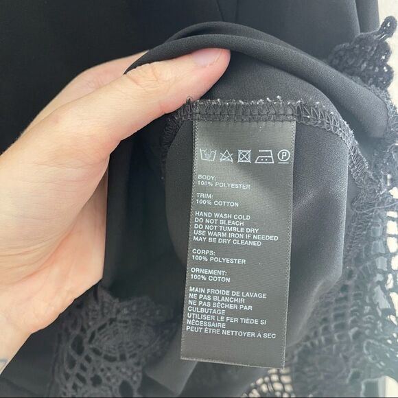 Ecoté Urban Outfitters Black Chiffon V Neck Blouse Top Small - Picture 5 of 6